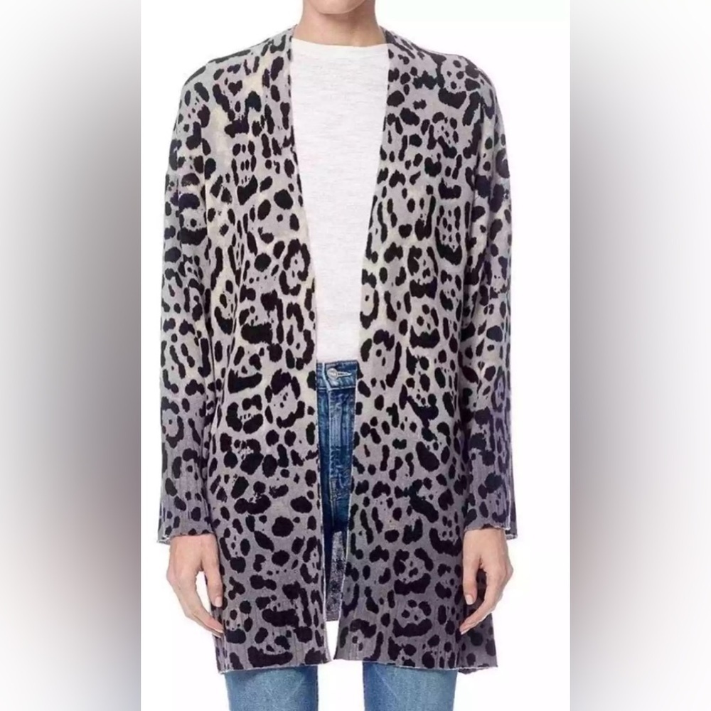 360 Cashmere hombre leopard cardigan